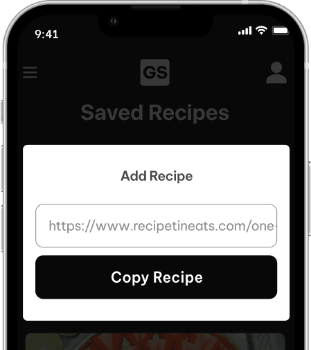 Add Recipe dialog with a website URL field