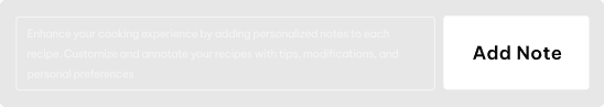 Recipe note input with an Add Note button